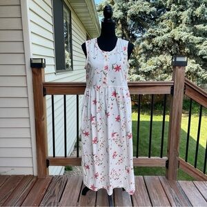 Vtg 90s Womens Sz 10 Summer Midi Dress Floral Cottagecore Brett Alixander